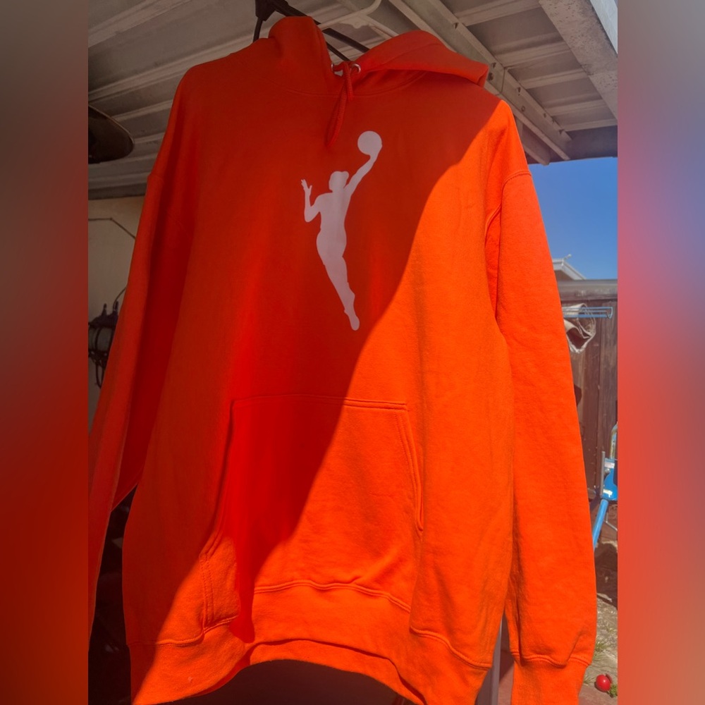 WNBA Fanatics Orange Logo fitted Pullover Hoodie